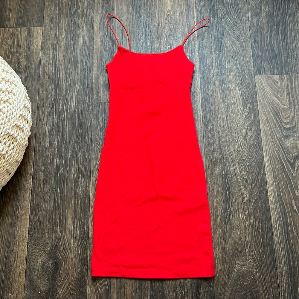 Zara Red Spaghetti Strap Dress